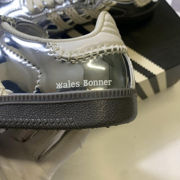New Adidas Samba x Wales Bonner Silver Metallic Women Sneaker - Picture 7 of 13